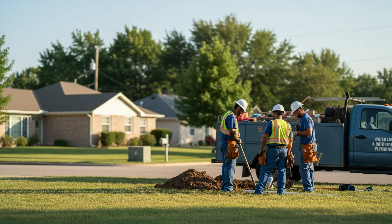 Residential water line and bathroom plumbing service in Olin, IA